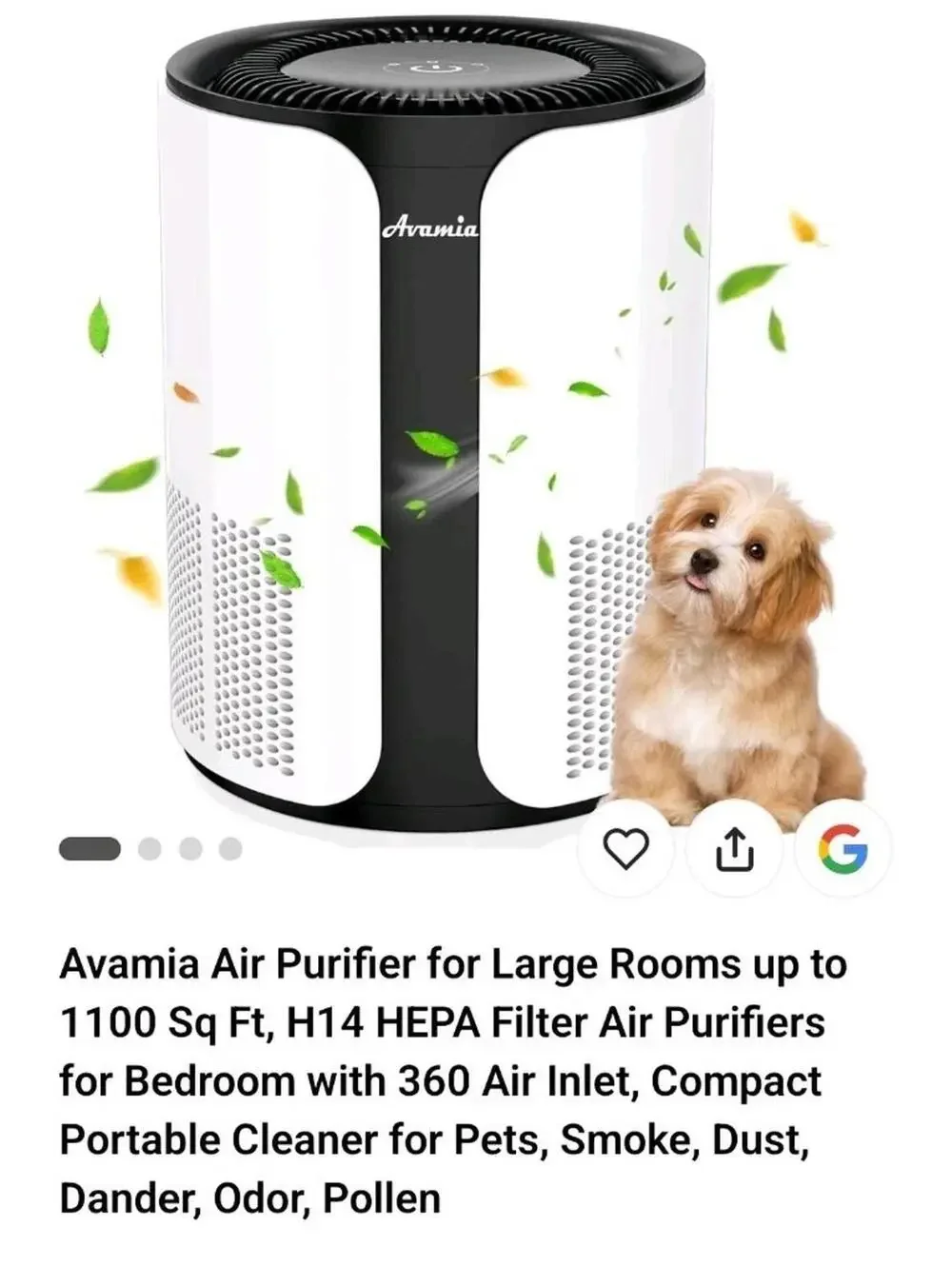 🔥Air Purifier for Large Rooms 1100 Sq Ft, H14 HEPA Filter, 360° Air Inlet🔥